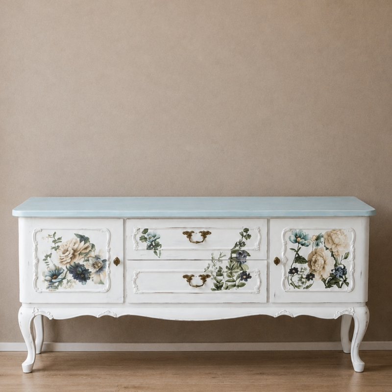 Komoda Original & Svenska Blue – ręcznie stylizowana